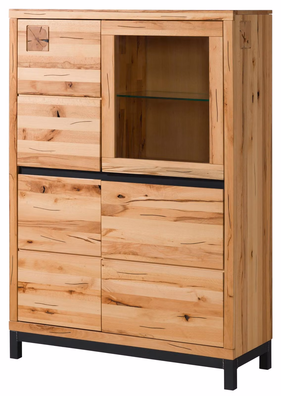 MASSIVMOEBEL24 | Credenza in legno di faggio 103x40x148 oliato naturale VILLANDERS #105