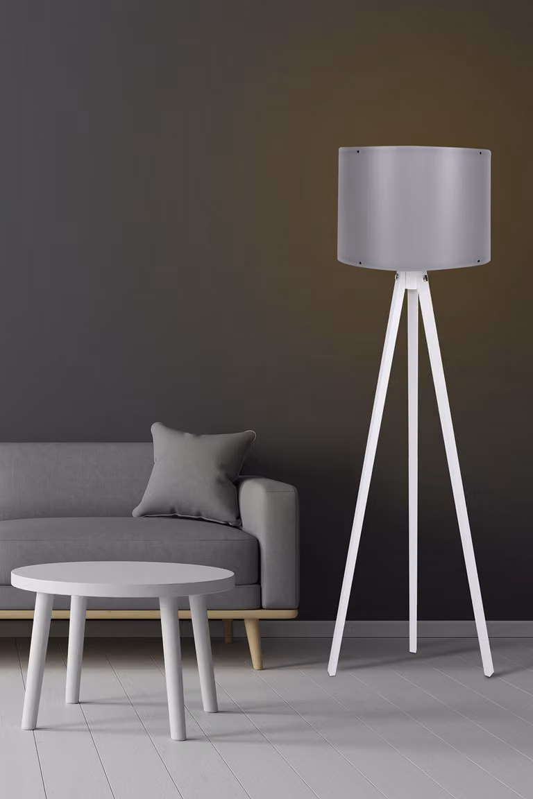 Opviq, 106, lampade da terra, grigio, MDF, 38 x 38 x 145 cm