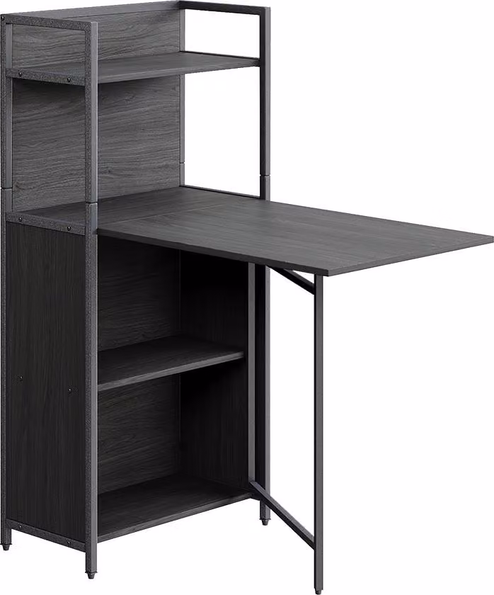 Scrivania Vicco Savio Nero 30-100 x 57 cm con piano del tavolo pieghevole, Model 56376