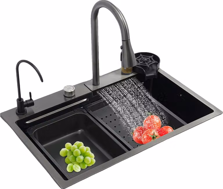 Lavello da cucina, acciaio inox, profondità 21 cm, vasca singola, montaggio, rettangolare