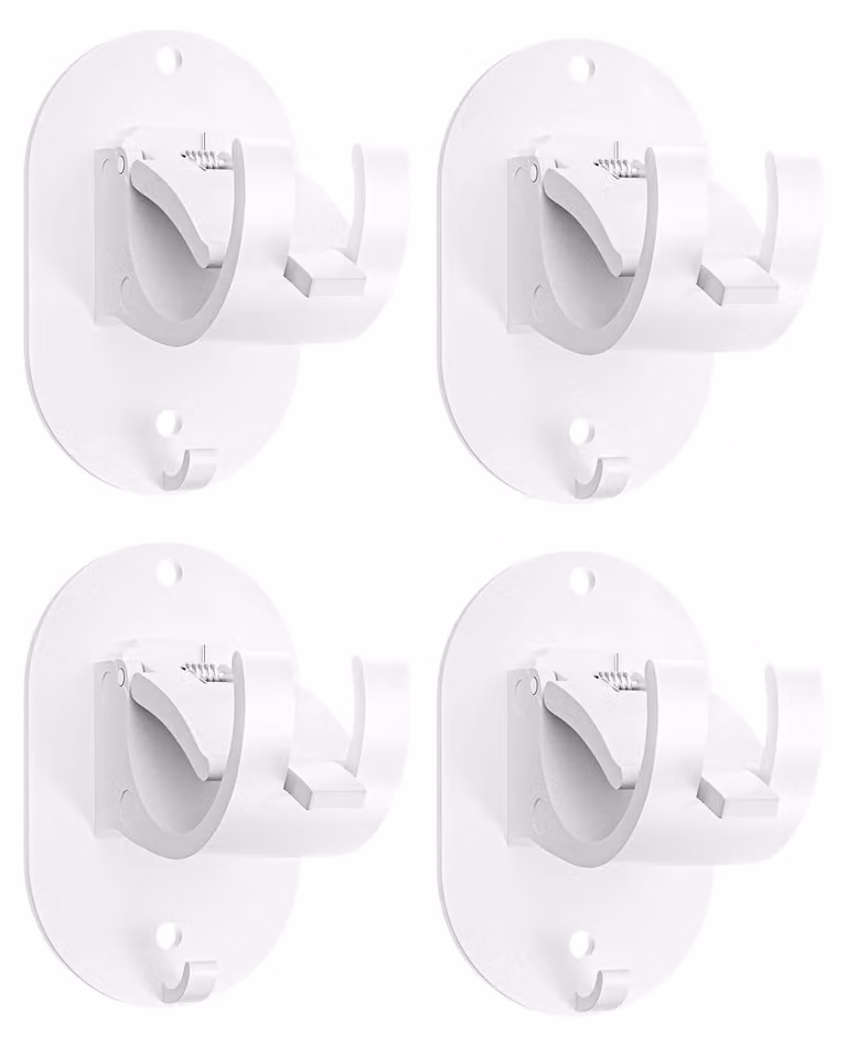 Ganci adesivi per tende, senza necessità di foratura, colore bianco