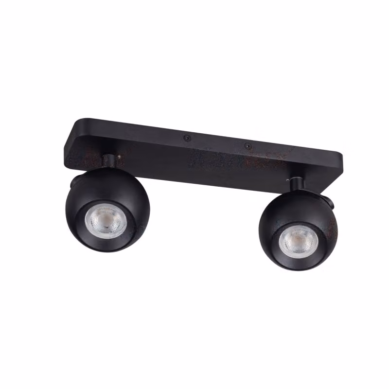 Kanlux GALOBA lampada da parete/soffitto in alluminio, nero, 2x35W GU10, dimmerabile