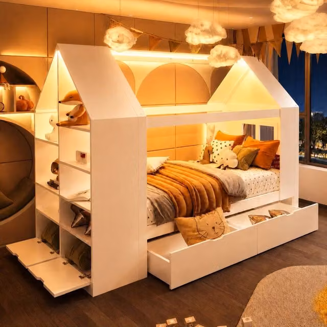 letto per bambini legno bianco 90 x 200 cm
