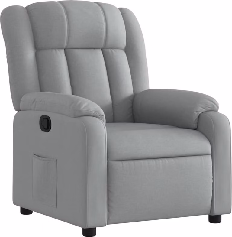 Poltrona reclinabile in tessuto grigio chiaro