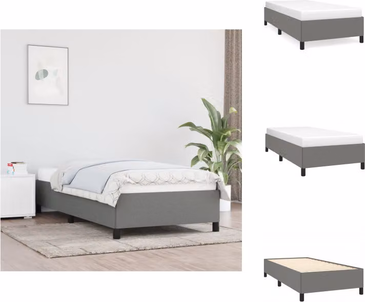vidaXL Struttura letto grigio scuro 90x190 cm in tessuto - Letti e strutture letto