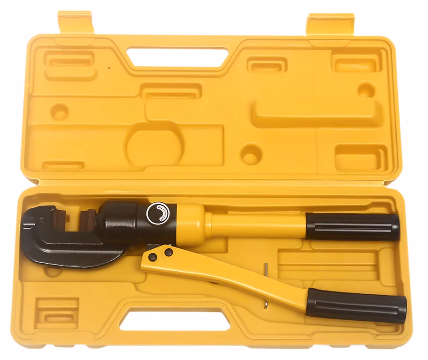 Macchina per il taglio di barre d'acciaio, funzionamento manuale idraulico, elevata forza di taglio, colore: giallo