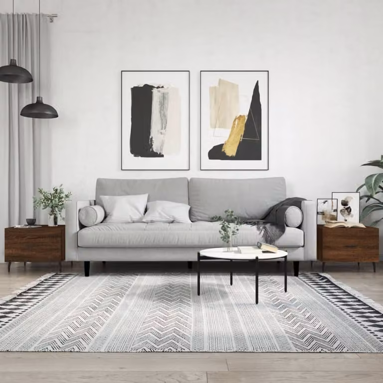 Maison Exclusive - Tavolini da salotto 2 pz. Effetto rovere marrone 50x50x40 cm Materiale ligneo