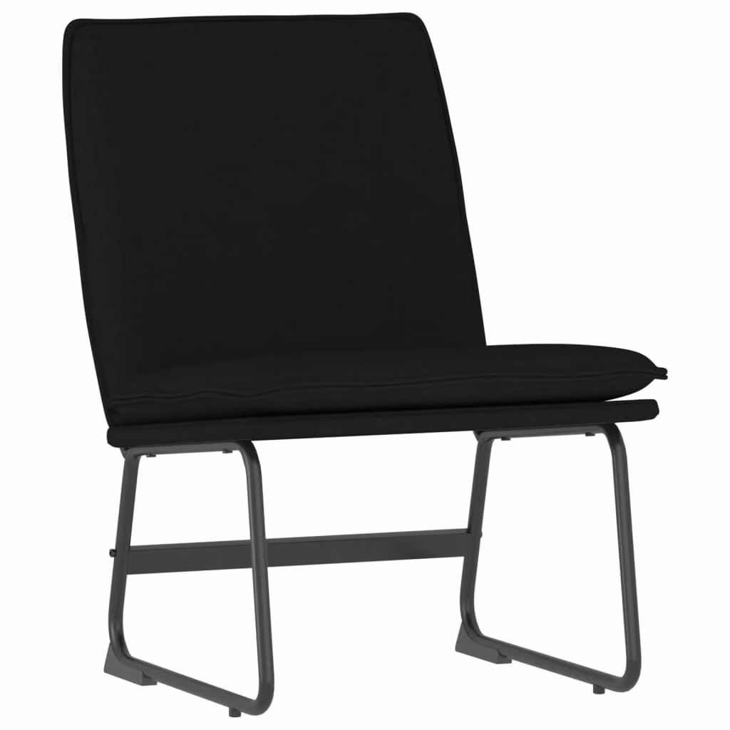 Sedia Lounge Nera 52x75x76 cm in Tessuto