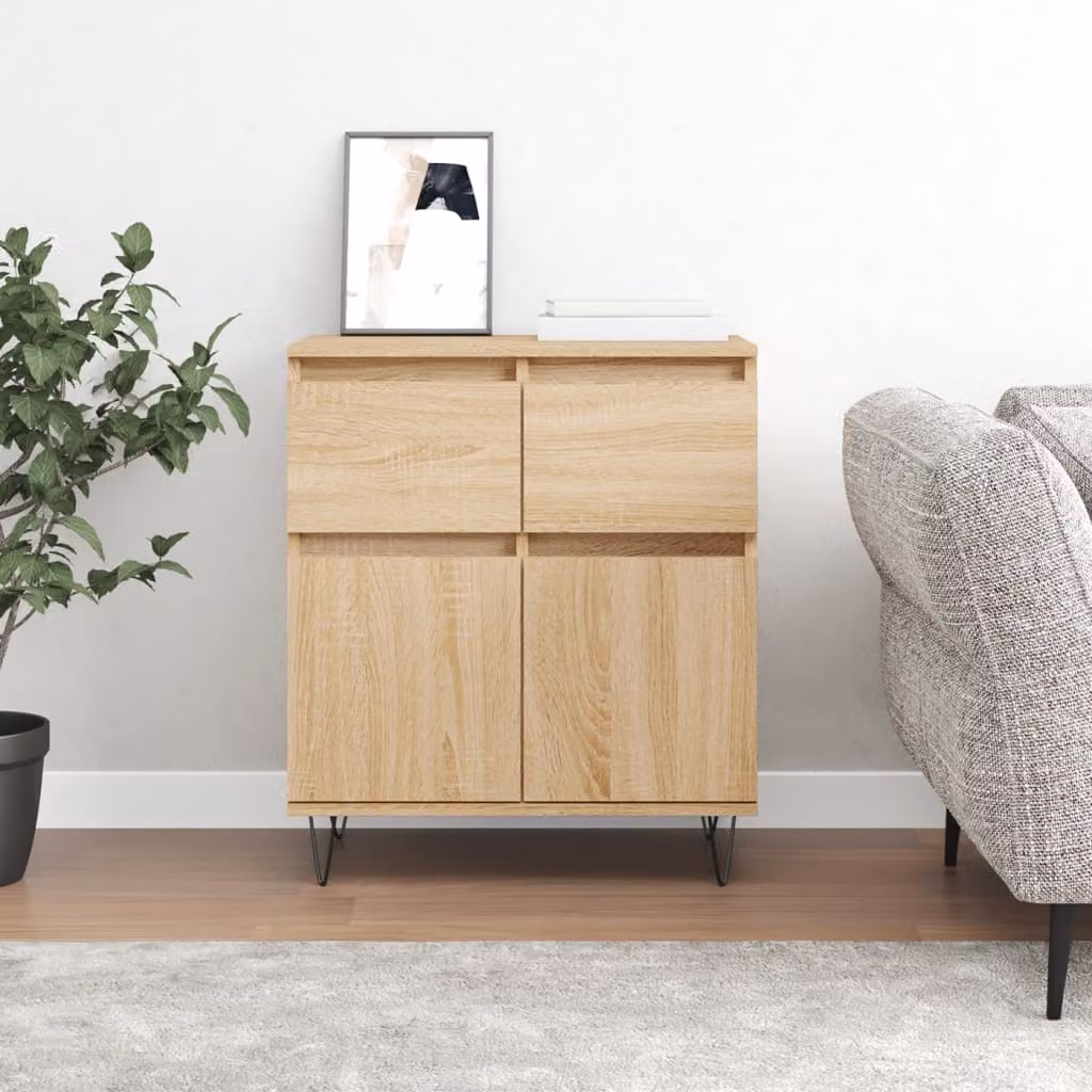 Credenza moderna vidaXL in legno Rovere Sonoma, colore beige/marrone, L 60 cm x P 35 cm x H 70 cm