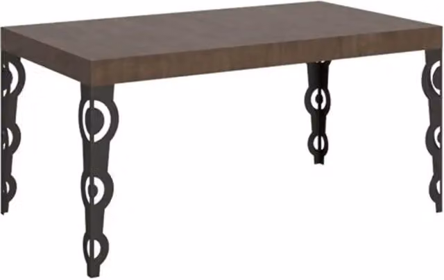 Tavolo allungabile Itamoby Karamay moderno colore noce con gambe antracite L: 160-264 cm, P: 90 cm
