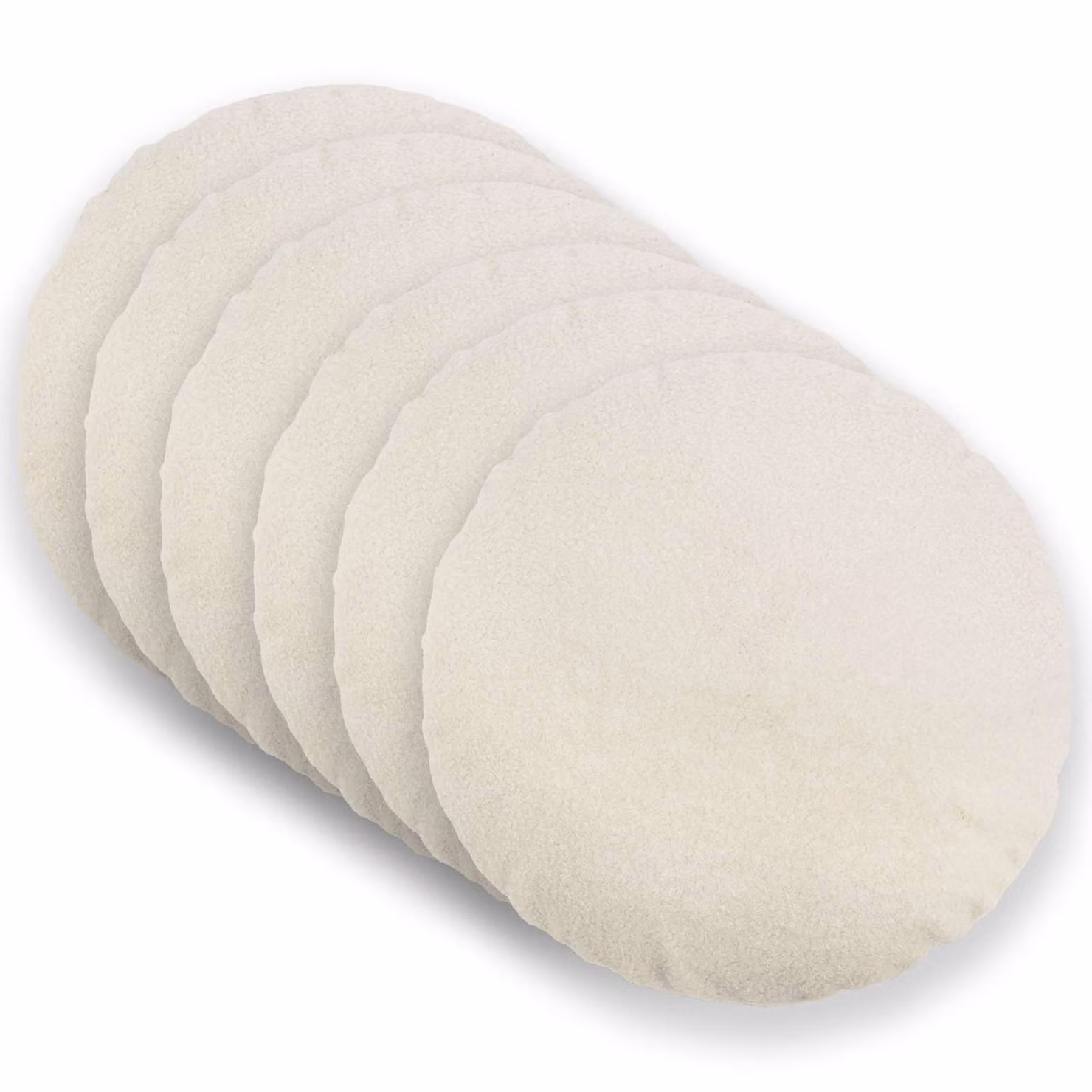 Set di 6 federe rotonde vidaXL HEERLEN in tessuto bouclé color beige, Diametro: 30 cm