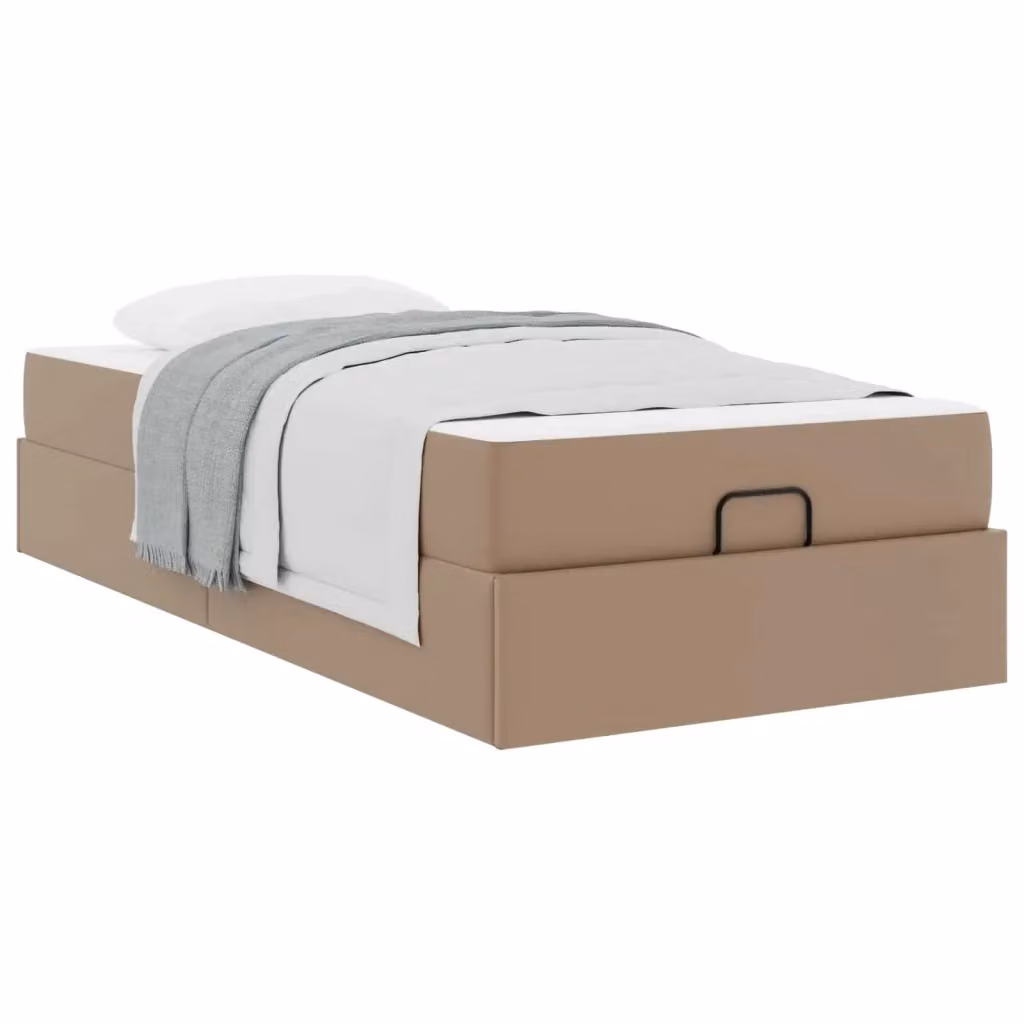 Letto con contenitore a sollevamento e materasso in schiuma vidaXL, colore marrone, L/P/H: 200 x 80 x 43,5 cm – 2