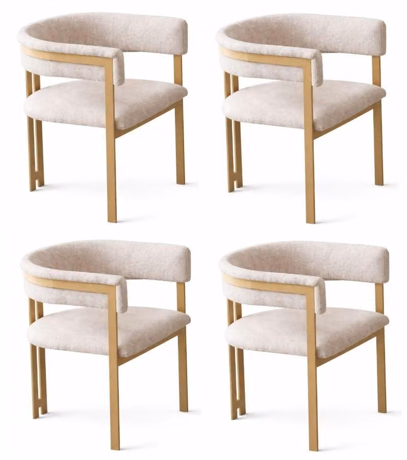 Set di sedie Sedia da sala da pranzo beige sedia imbottita mobili da sala da pranzo