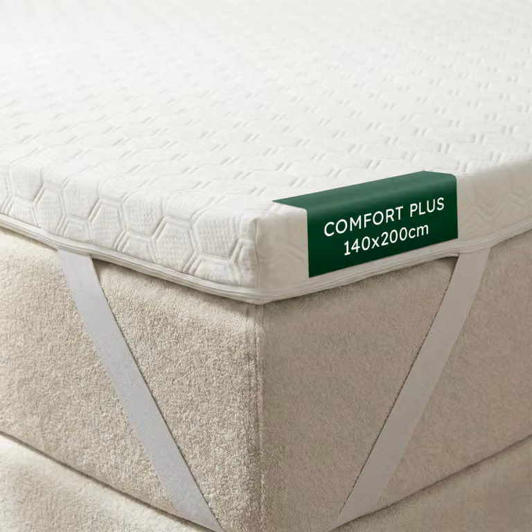 Topper per materasso 140x200 cm – 7 cm, imbottitura in schiuma fredda, supporto H3