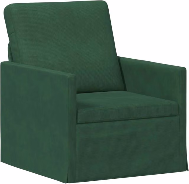 Divano Singolo Moderno vidaXL Verde con Struttura in Metallo e Rivestimento Imbottito L: 70 cm, P: 81 cm, H: 82 cm