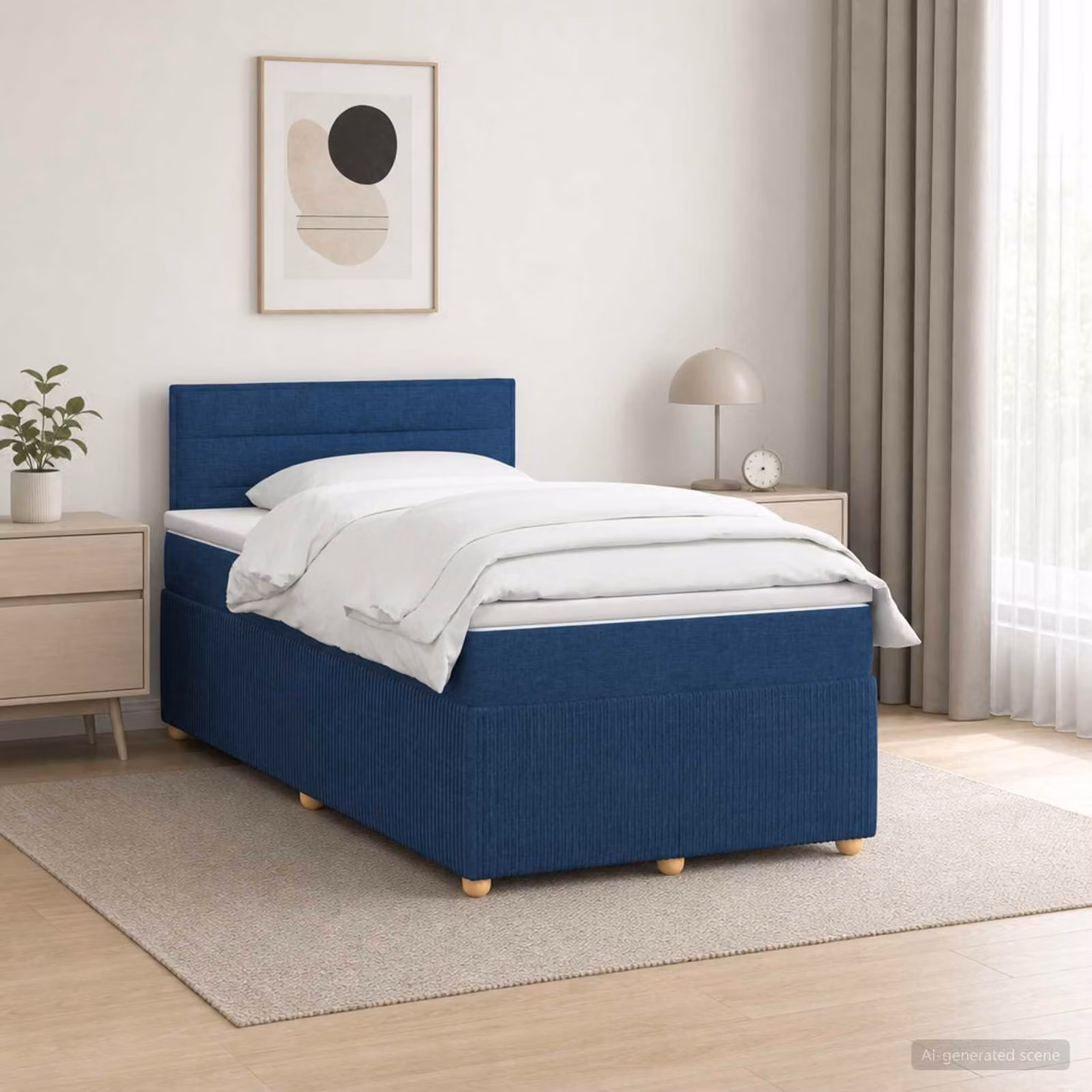 Maison Exclusive - Letto boxspring con materasso blu 120 x 190 cm Tessuto