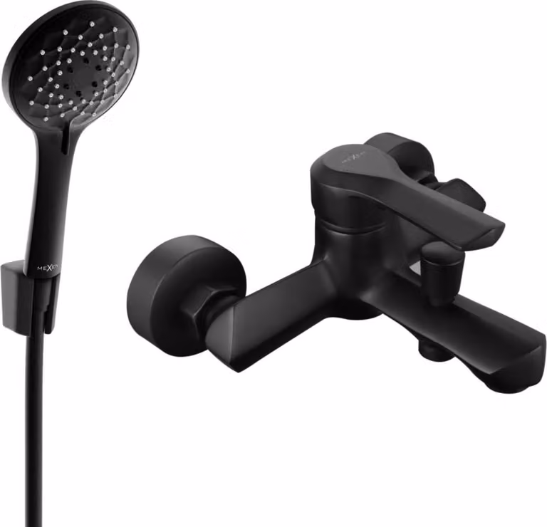 Mexen Sabre R74 miscelatore per vasca con set doccia, nero - 7213R74-70