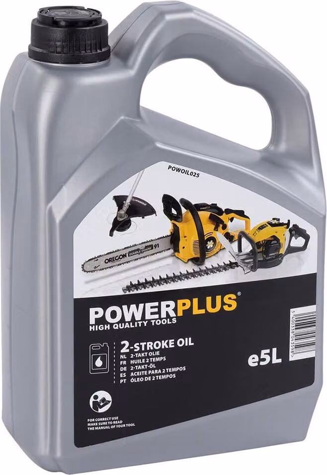 Powerplus Powoil025 Olio per motoseghe a 2 tempi 5l Trasparente Taglia Unica / EU Plug Trasparente Taglia Unica
