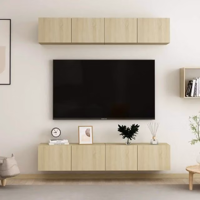 Mobili TV 4 pz Rovere Sonoma 80x30x30 cm in Legno Multistrato 3078955