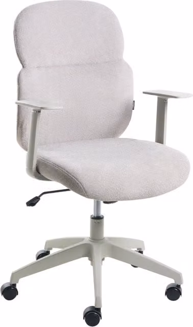 Sedia da ufficio BELIANI in tessuto grigio, modello scandinavo girevole con braccioli e ruote, L/P/H: 60 x 60 x 120 cm – 1