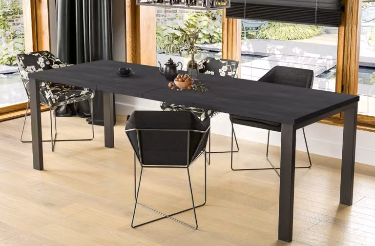 Endo-Moebel Garant tavolo da pranzo 130cm - 220cm tavolo da cucina allungabile in metallo con struttura in metallo (cemento scuro)