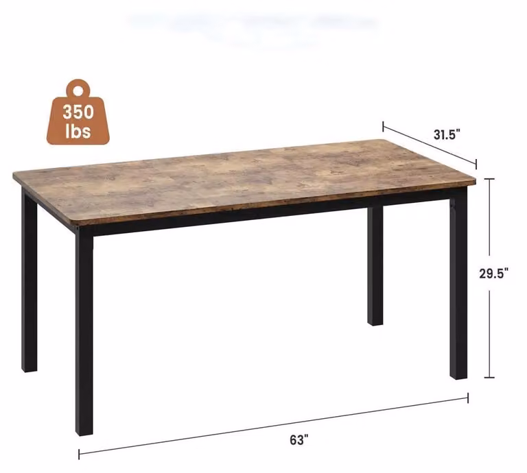 Scrivania per computer - Scrivania da ufficio di grandi dimensioni - Design moderno e lineare - Scrivania da gaming - Solida struttura in legno - Marrone