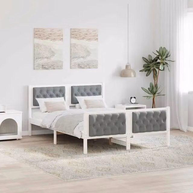 Struttura del letto Grigio chiaro 140 x 200 cm Pino massello 3394292