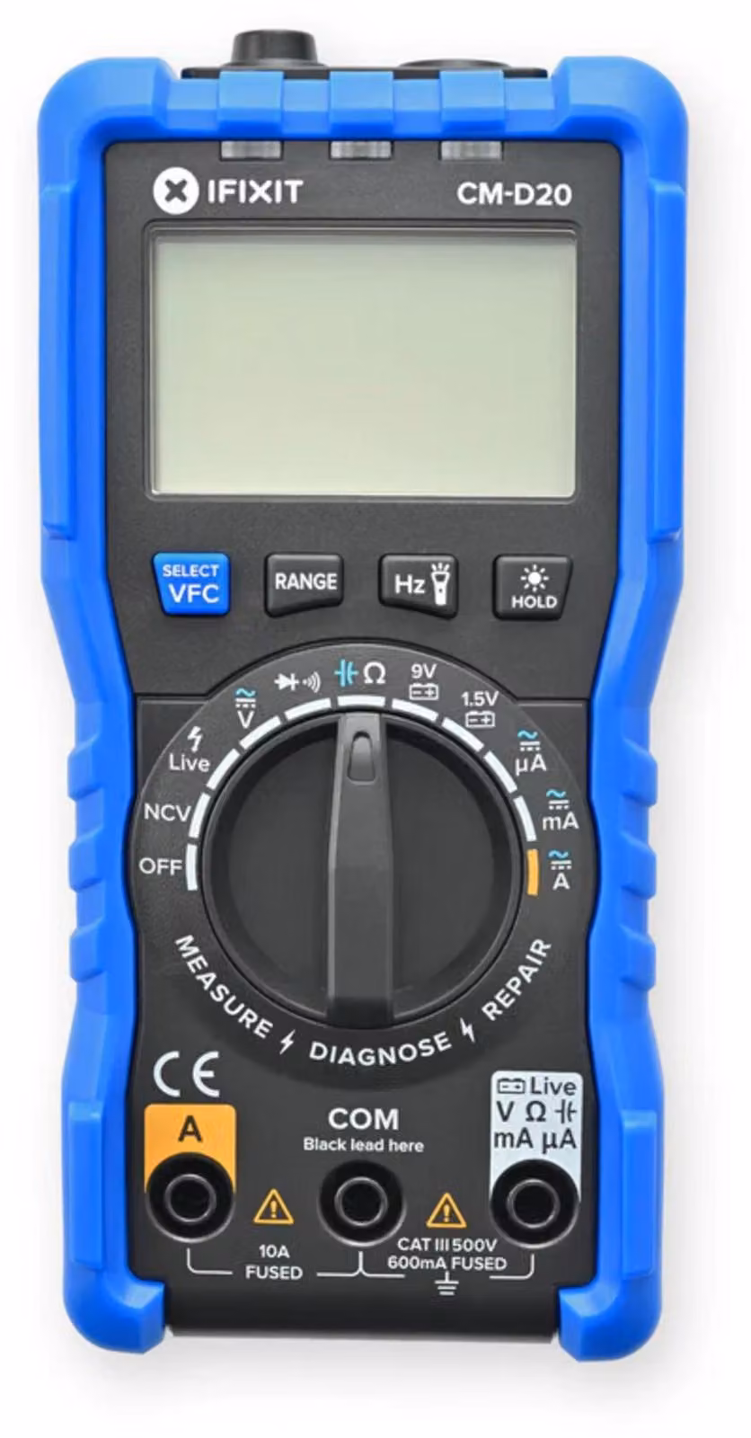 iFixit IF145-035-8, multimetro digitale, multimetro portatile, CAT III 500 V, nero, blu, batteria ricaricabile