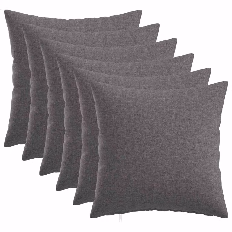 Set di 6 cuscini vidaXL HEERLEN grigio chiaro in tessuto con fodera lavabile L/P/H: 45 x 45 x 12 cm