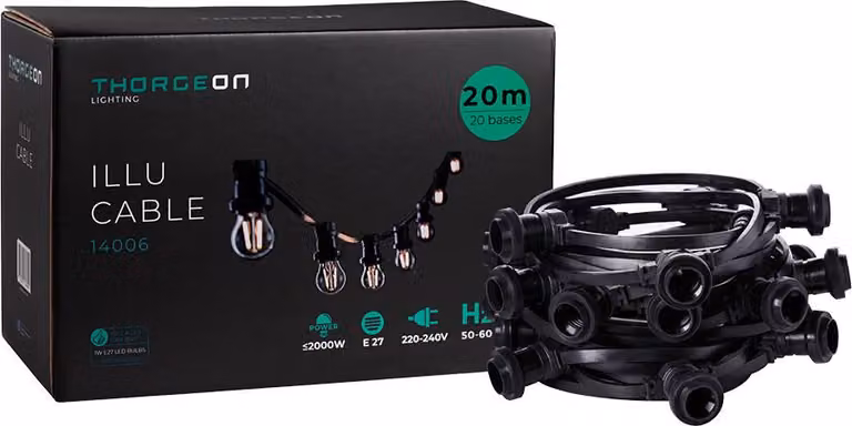 20 prese a festone 2000 w 50-60 hz 220-240 v e27 ip44 20 m