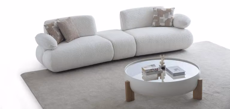 Moderne Wohnzimmer Garnitur Luxuriöse Stoffcouch Couchtisch 2tlg
