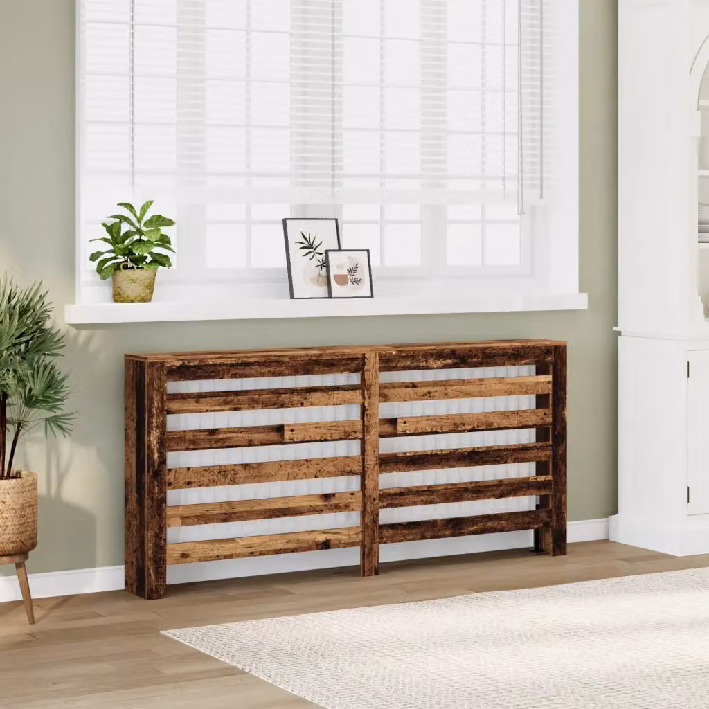 Copertura Termosifone vidaXL in Multistrato Legno Antico Marrone L: 175 cm, P: 20 cm, H: 82 cm