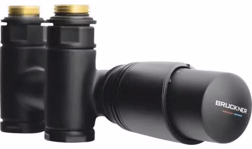 Set valvola termostatica centrale Sapho a portata variabile (versione ad angolo o diritta) 1/2" nera