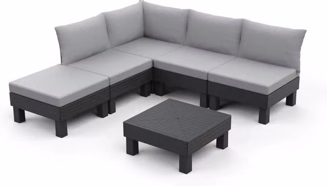 Salottino da Giardino Keter Elements Componibile con Tavolino