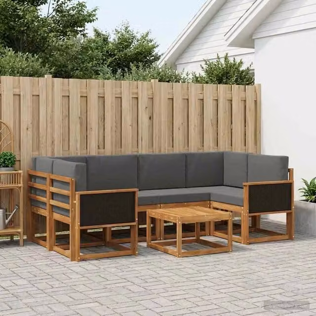 Set di divani da esterno 5 pz Naturale e Antracite 3385023