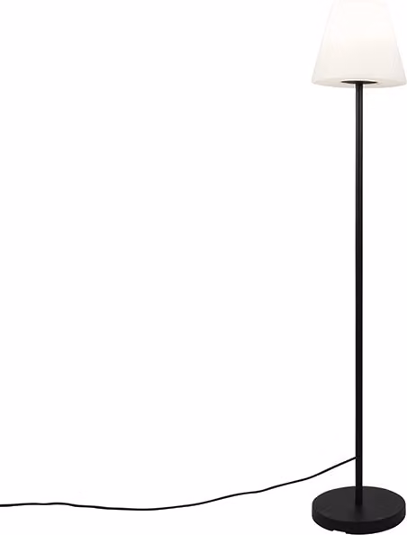 Lampada da esterno, modello Virginia, nera con paralume bianco, grado di protezione IP65, altezza 25 cm