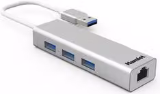 Adattatore di rete Gigabit Hamlet USB-A con Hub a 3 porte Silver XHUB330LAN