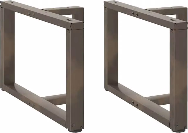 Set di 2 gambe robuste a T per tavolino da caffè 70 x 25 x 43 cm con pratici piedini livellanti design moderno in acciaio nero 02_0057308