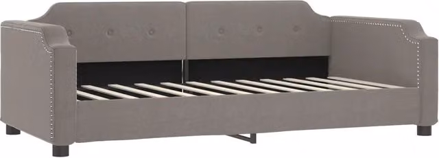 Letto singolo | Letto per adulti | Letto da Giorno Tortora 90x200 cm in Tessuto