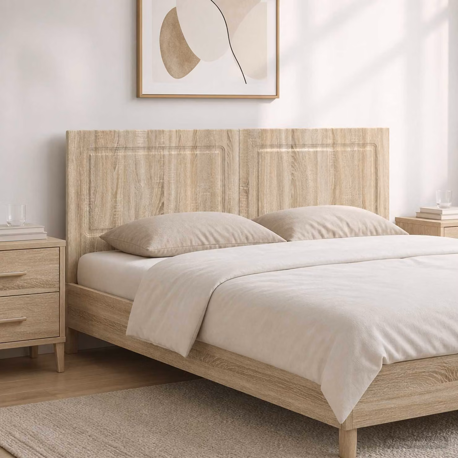 Testiera da muro moderna vidaXL UTRECHT in legno ingegnerizzato color rovere, L: 161 cm, H: 50 cm, P: 3 cm