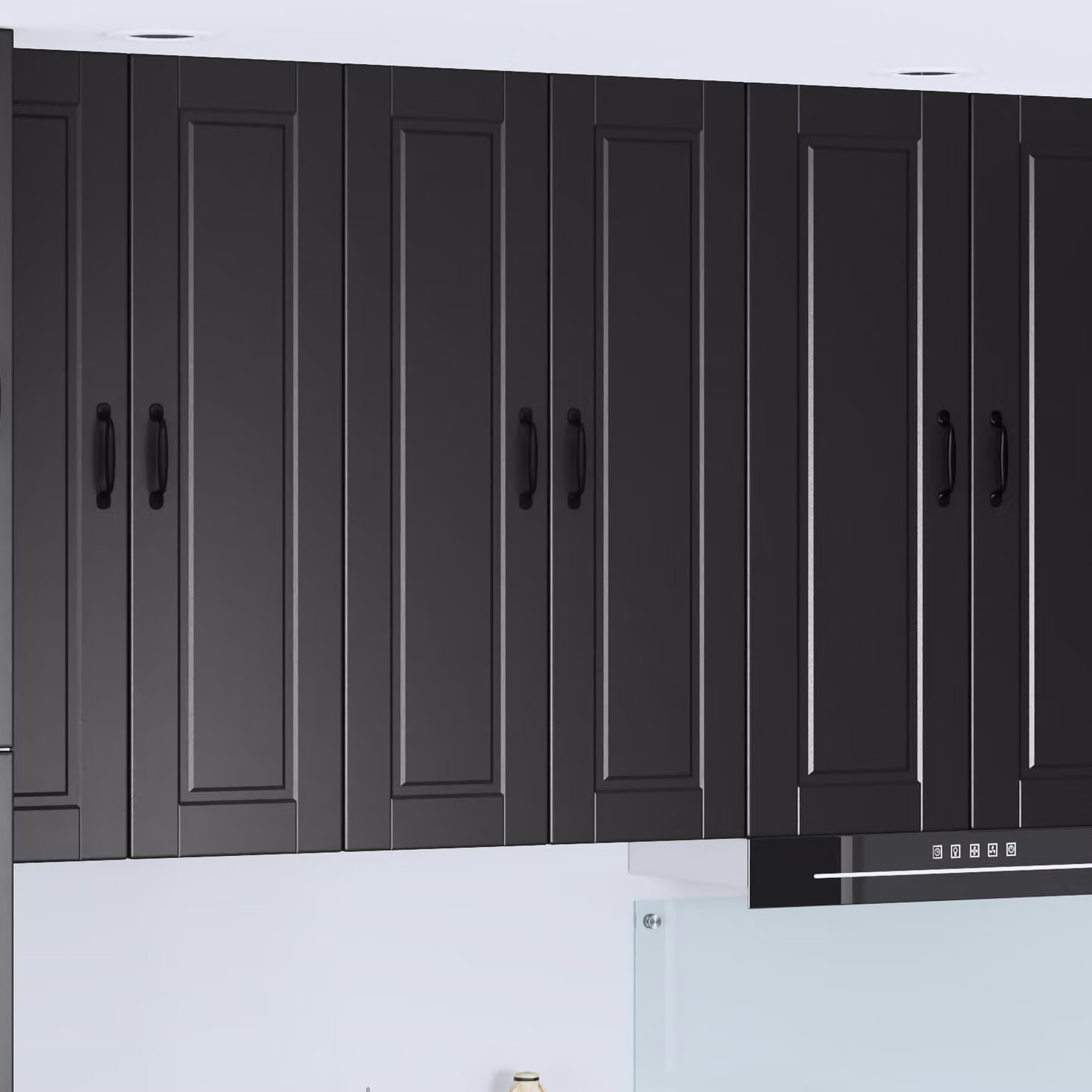 Armadietto a muro moderno vidaXL PORTO nero con ante a battente e ripiani interni L: 60 cm, P: 31 cm, H: 100 cm