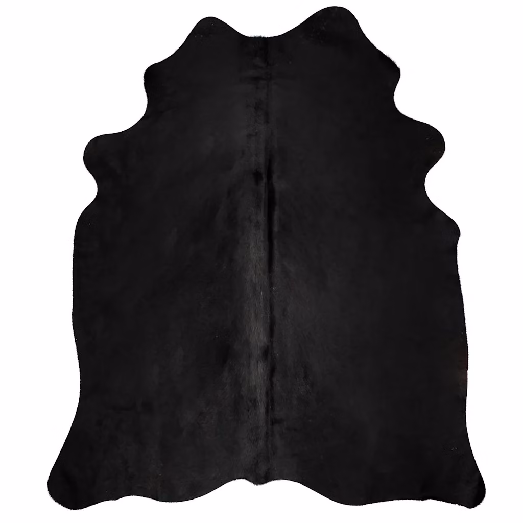 vidaXL Tappeto in Vera Pelle Bovina Nero L: 150 cm, P: 170 cm – 2