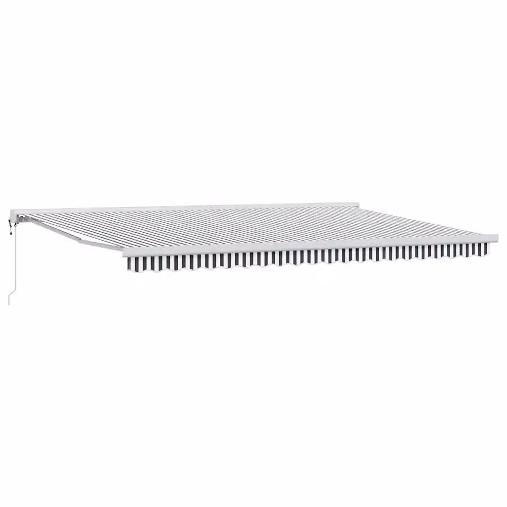 Tenda retrattile vidaxl con bracci pieghevoli in alluminio e tessuto in poliestere, colori antracite e bianco, L: 5 m, P: 3 m – 2
