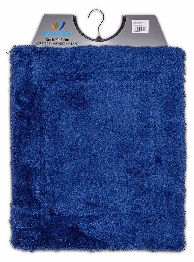 Tappetino da bidet antiscivolo, colore blu unito, dimensioni 50x60 cm