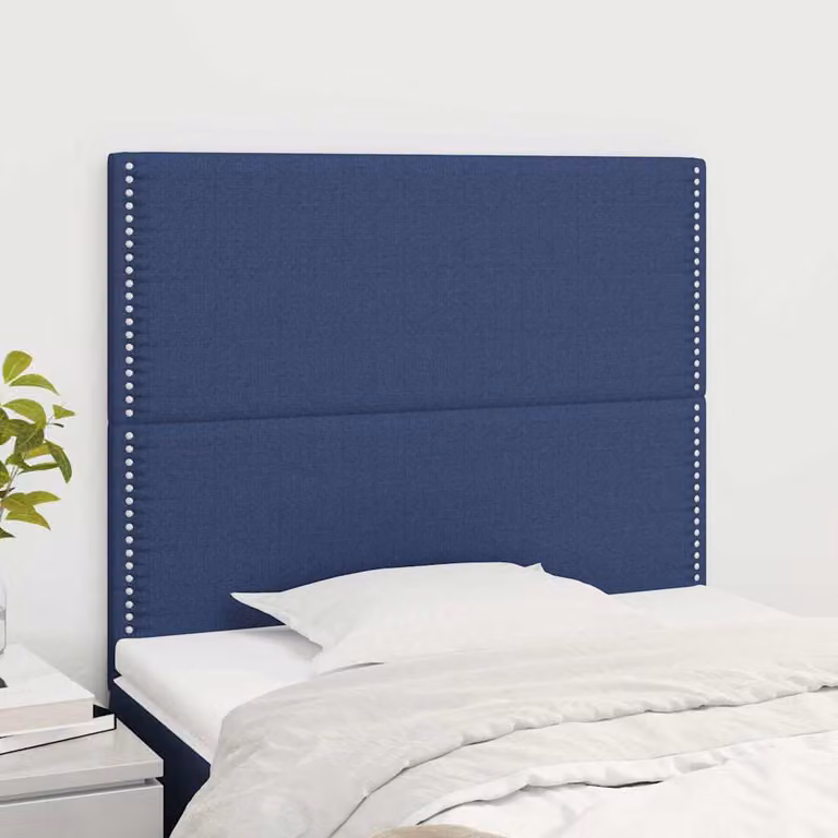 Testiera per letto imbottita vidaXL in tessuto blu con struttura in legno L: 100 cm, P: 5 cm, H: 118-128 cm