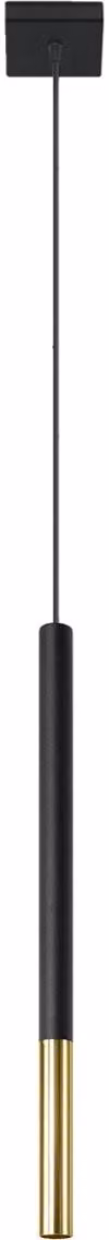 Lampada a sospensione VITREO nero e oro 1xG9x12W in metallo, dimensioni: 100x8x8 cm, IP20, Pure Lume