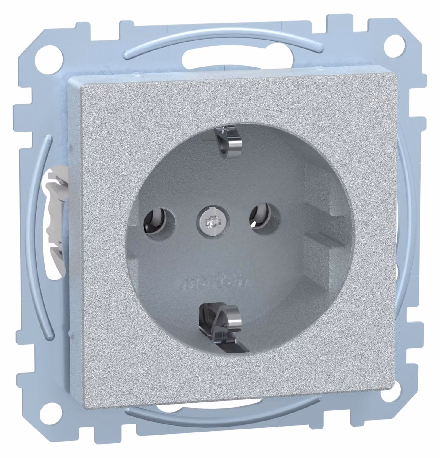 Presa Merten SCHUKO in alluminio con terminale a spina MEG2301-0460