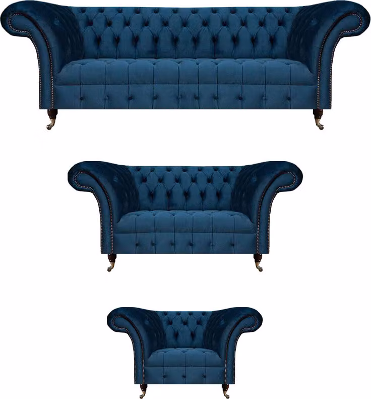 Sofagarnitur Sitzmöbel Wohnzimmer Chesterfield Polster Sitz 3tlg Luxus Komplett