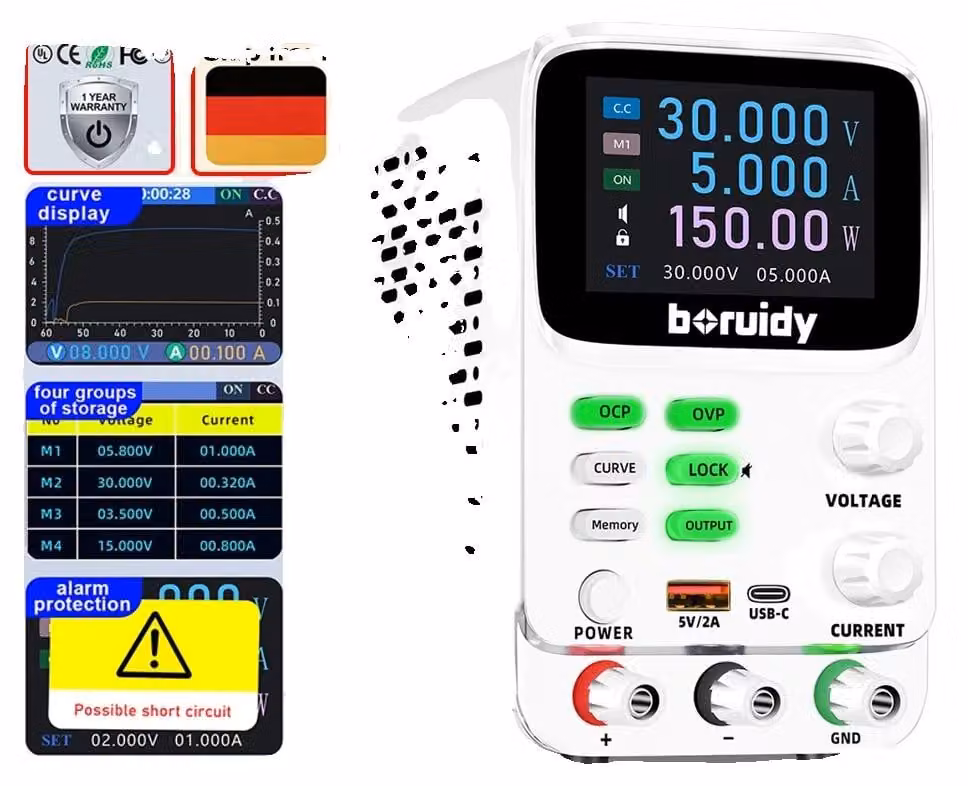 Alimentazione, tensione continua regolabile, test di alta precisione, SPPS-K305 30V 5A