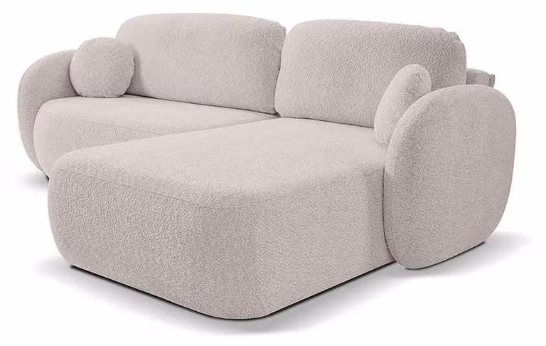 Divano angolare con funzione letto, modello Olemo, lato destro, colore Quarzasche